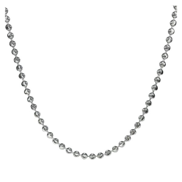 White Gold Diamond Cut Ball Chain