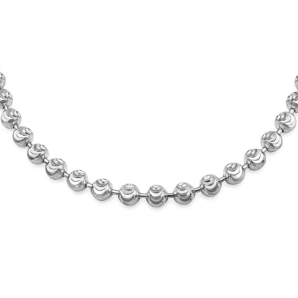 White Gold Diamond Cut Ball Chain - Image 3