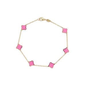 Small Pink Clover Bracelet
